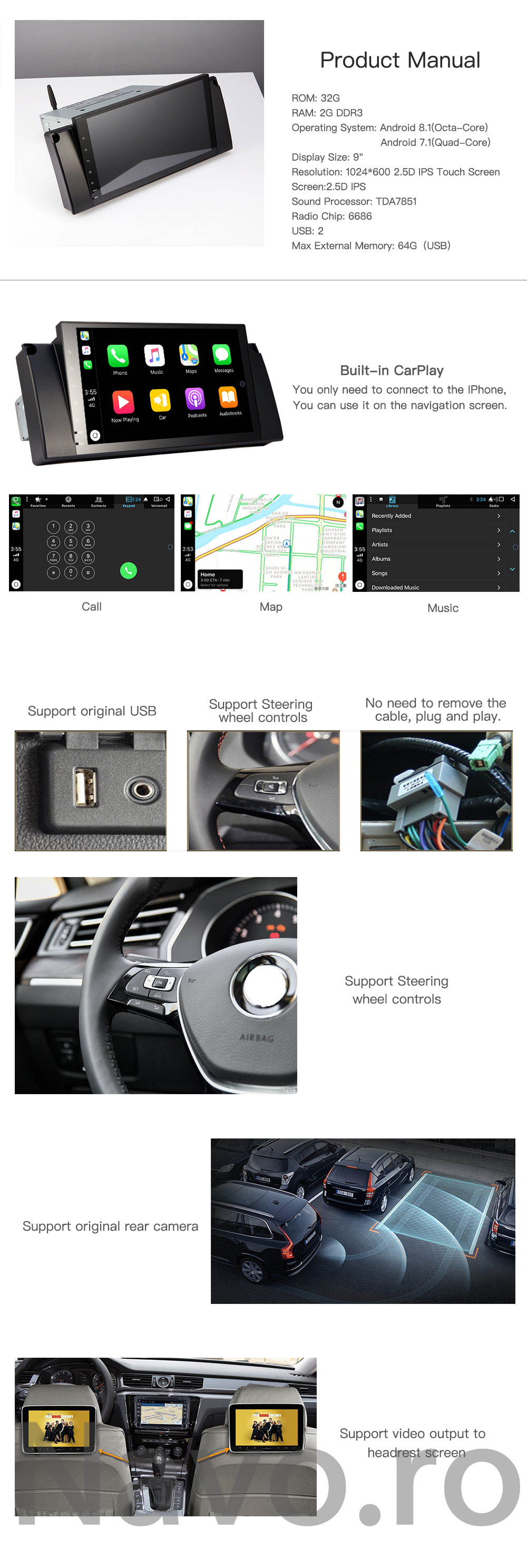 Navigatie auto GPS EW802P8QH9C 04